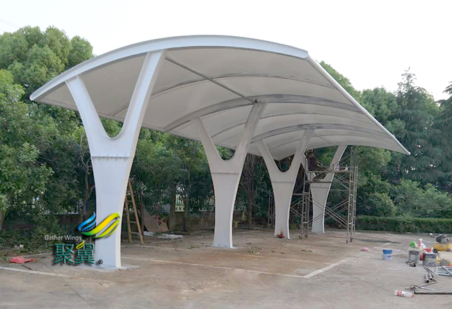 膜結(jié)構(gòu)車棚助推綠色修建可繼續(xù)開(kāi)展