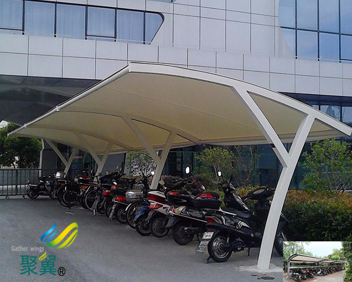 義烏安裝膜結(jié)構(gòu)非機動汽車停車棚定制廠家電話報價
