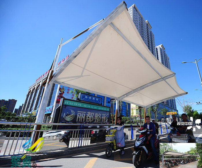 蘇州鋼膜結(jié)構(gòu)非機動汽車停車棚安裝施工方案施工圖