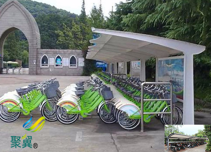 四川戶外膜結(jié)構(gòu)非機動停車車棚定做施工圖生產(chǎn)廠家
